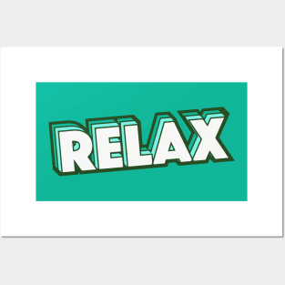 Retro Relax Word Art with Stripes Posters and Art